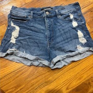 Express Women's shortie high rise Denim Shorts